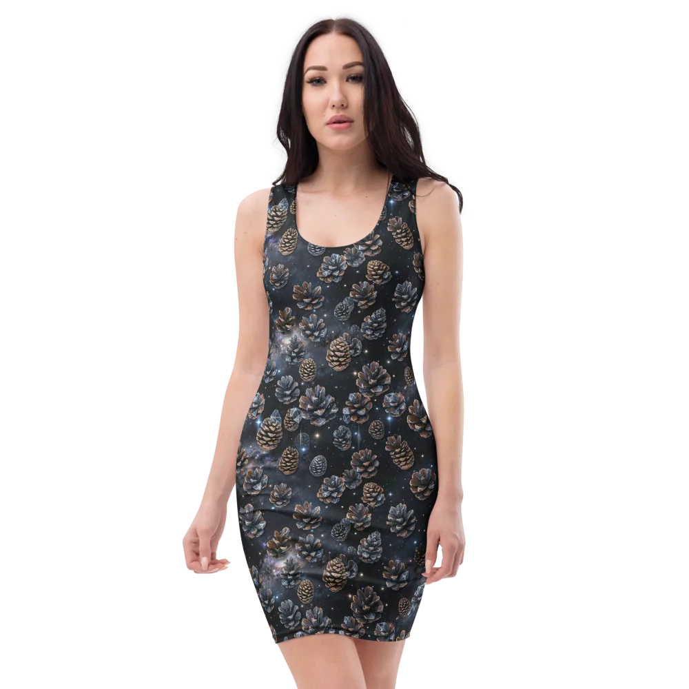 Cosmic Conifer on Bodycon Dress — Front