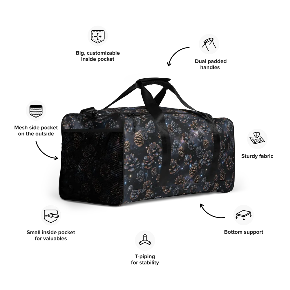 Cosmic Conifer on Duffle Bag — Right Front