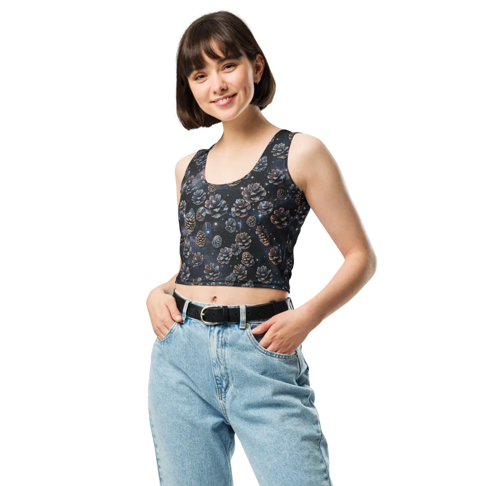 Cosmic Conifer on Crop Top — Front