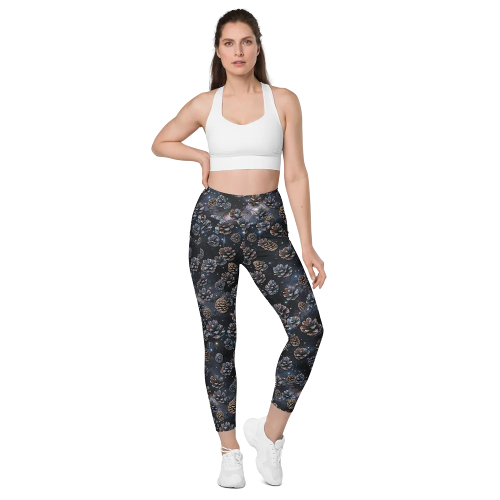 Cosmic Conifer on Leggings with Pockets — Front