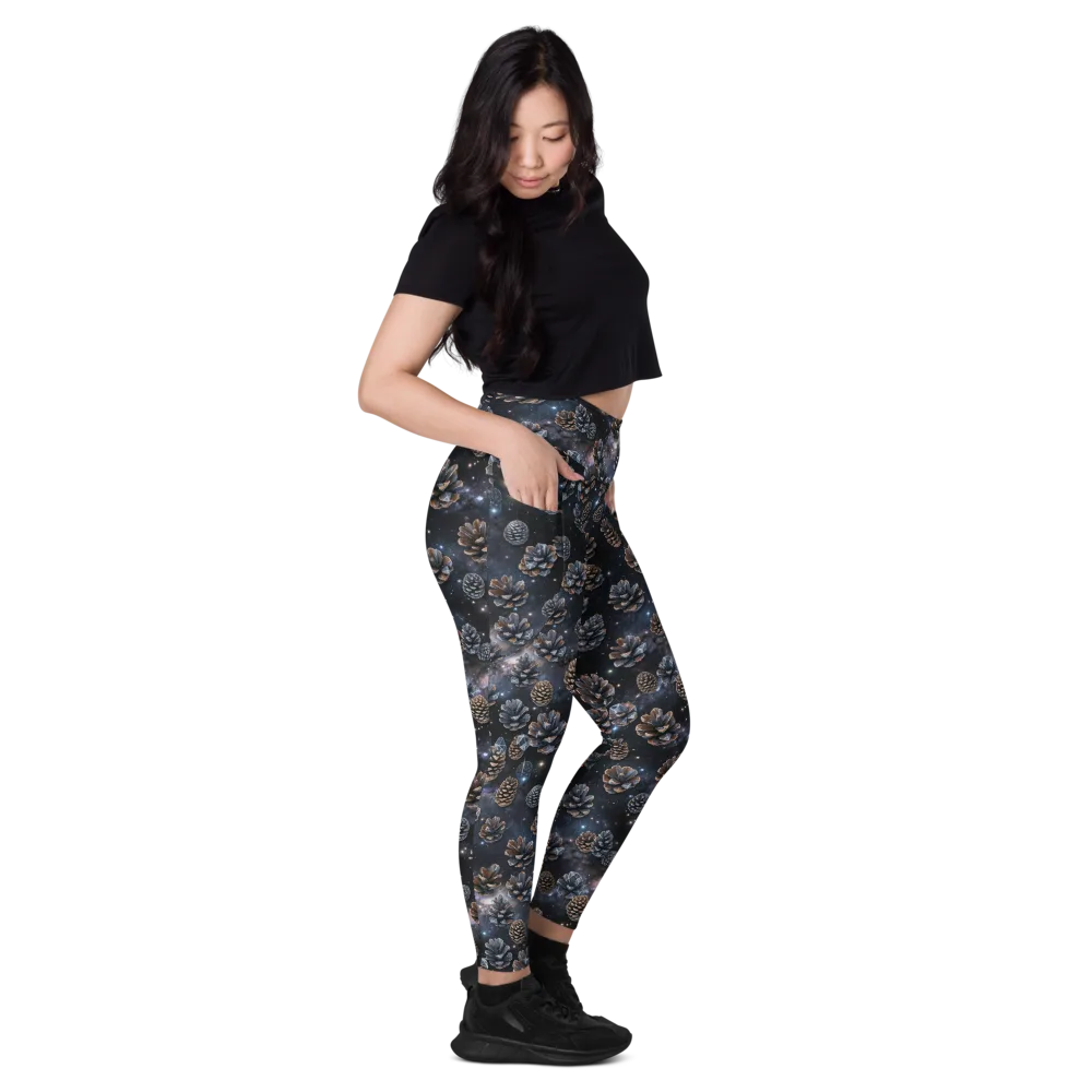 Cosmic Conifer on Leggings with Pockets — Right