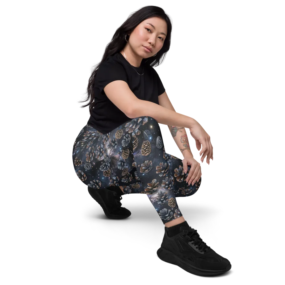 Cosmic Conifer on Leggings with Pockets — Right Front