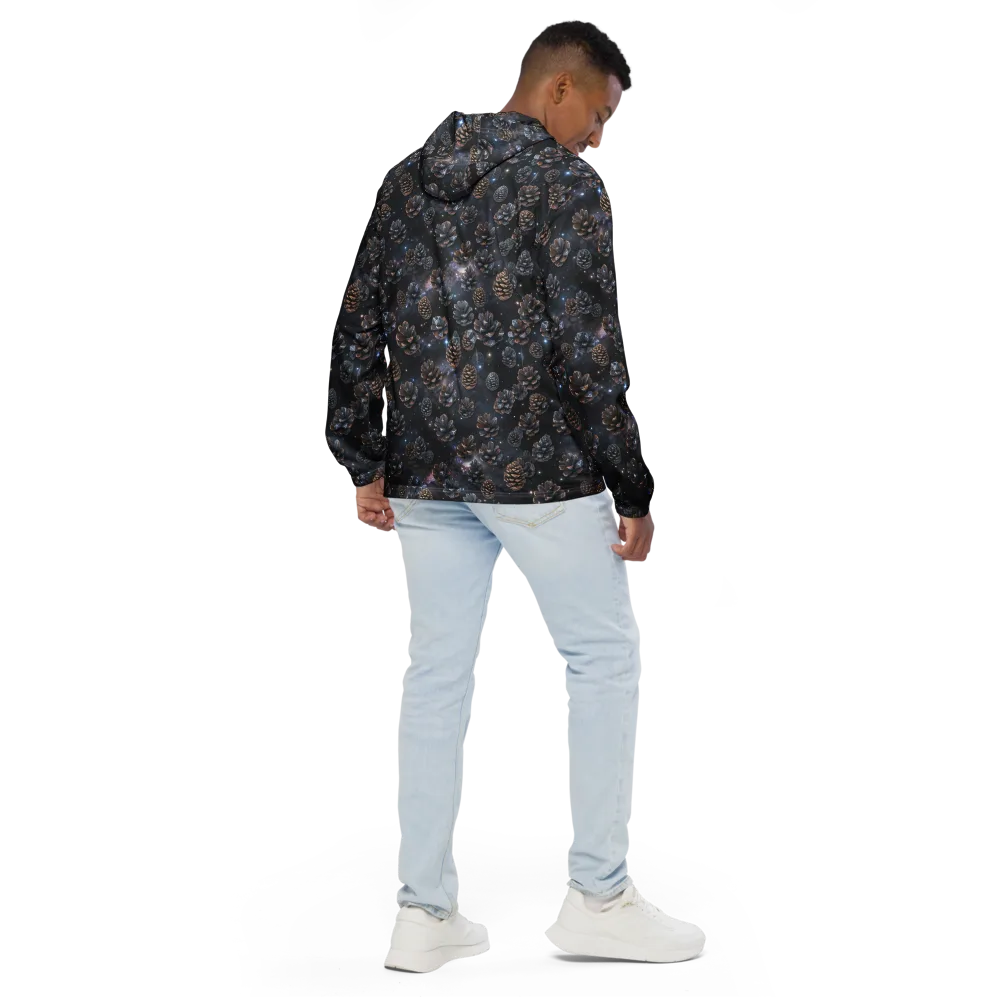 Cosmic Conifer on Men's Windbreaker — Back