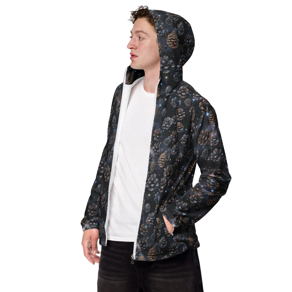 Cosmic Conifer on Men's Windbreaker — Left Front