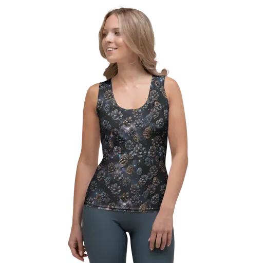 Cosmic Conifer on a Women's Tank Top
