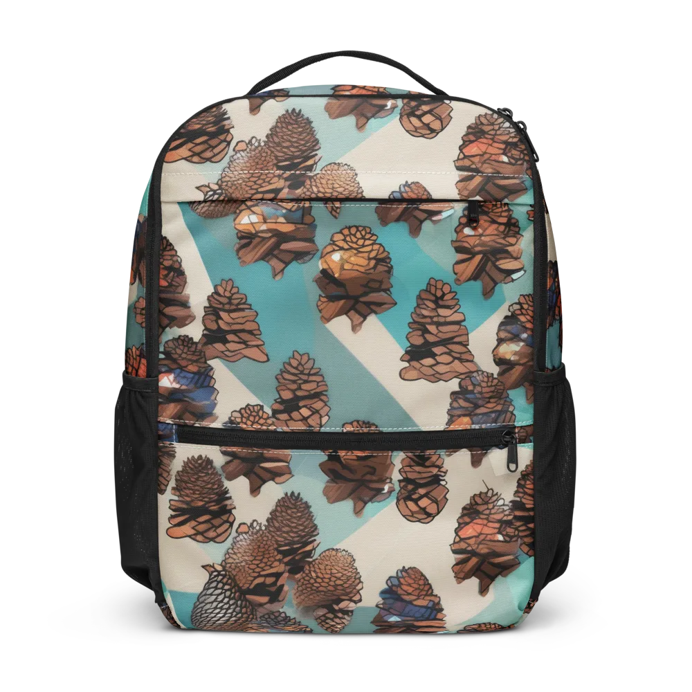 Turquoise Pinecone on Utility Backpack — Front