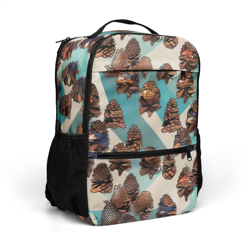 Turquoise Pinecone on Utility Backpack — Right Front