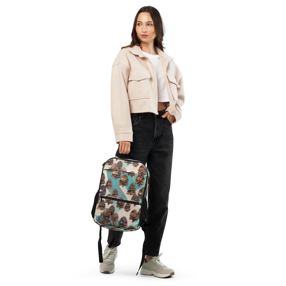 Turquoise Pinecone on Utility Backpack — Front