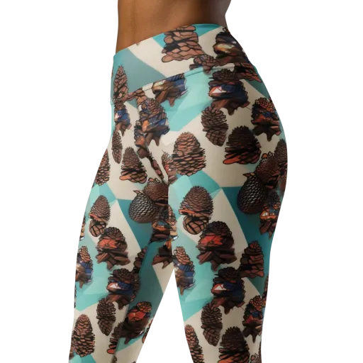 Turquoise Pinecone on a Yoga Leggings