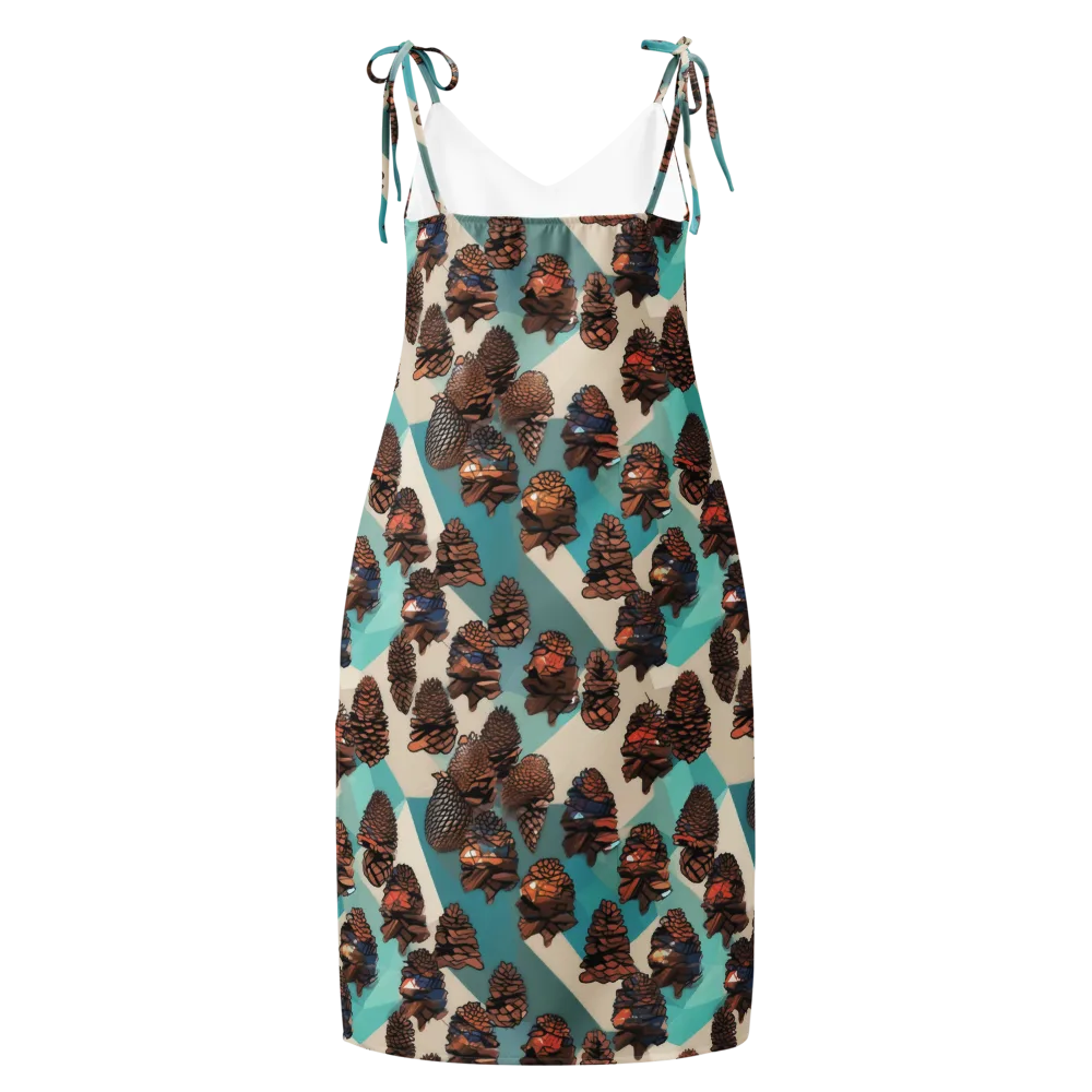 Turquoise Pinecone on Slip Dress — Back