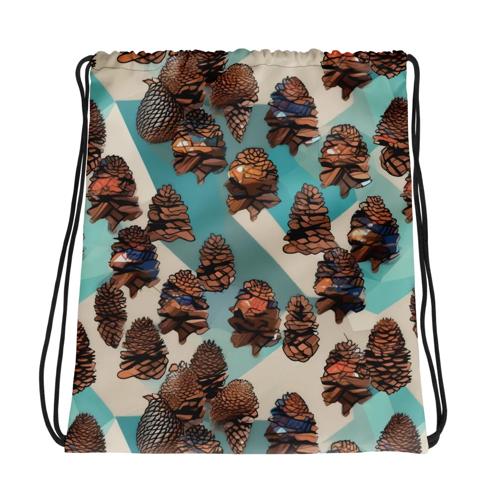 Turquoise Pinecone on Drawstring Bag — Photo