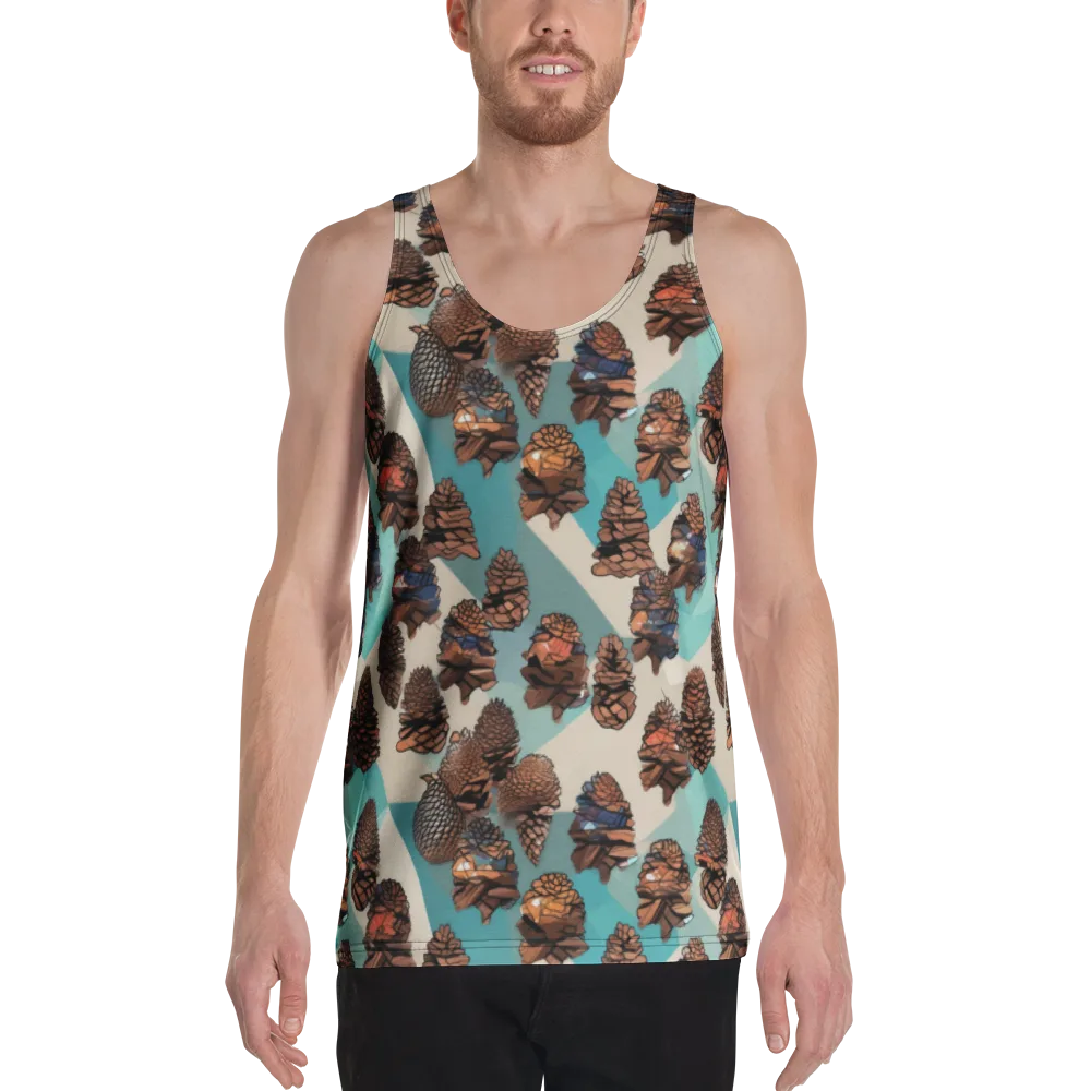 Turquoise Pinecone on Men's Tank Top — Front