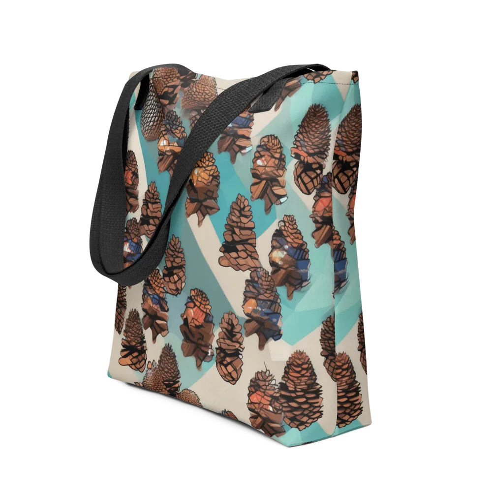 Turquoise Pinecone on Tote Bag — Front