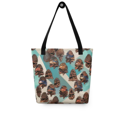 Turquoise Pinecone on a Tote Bag