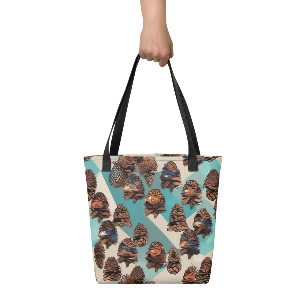 Turquoise Pinecone on Tote Bag — Front