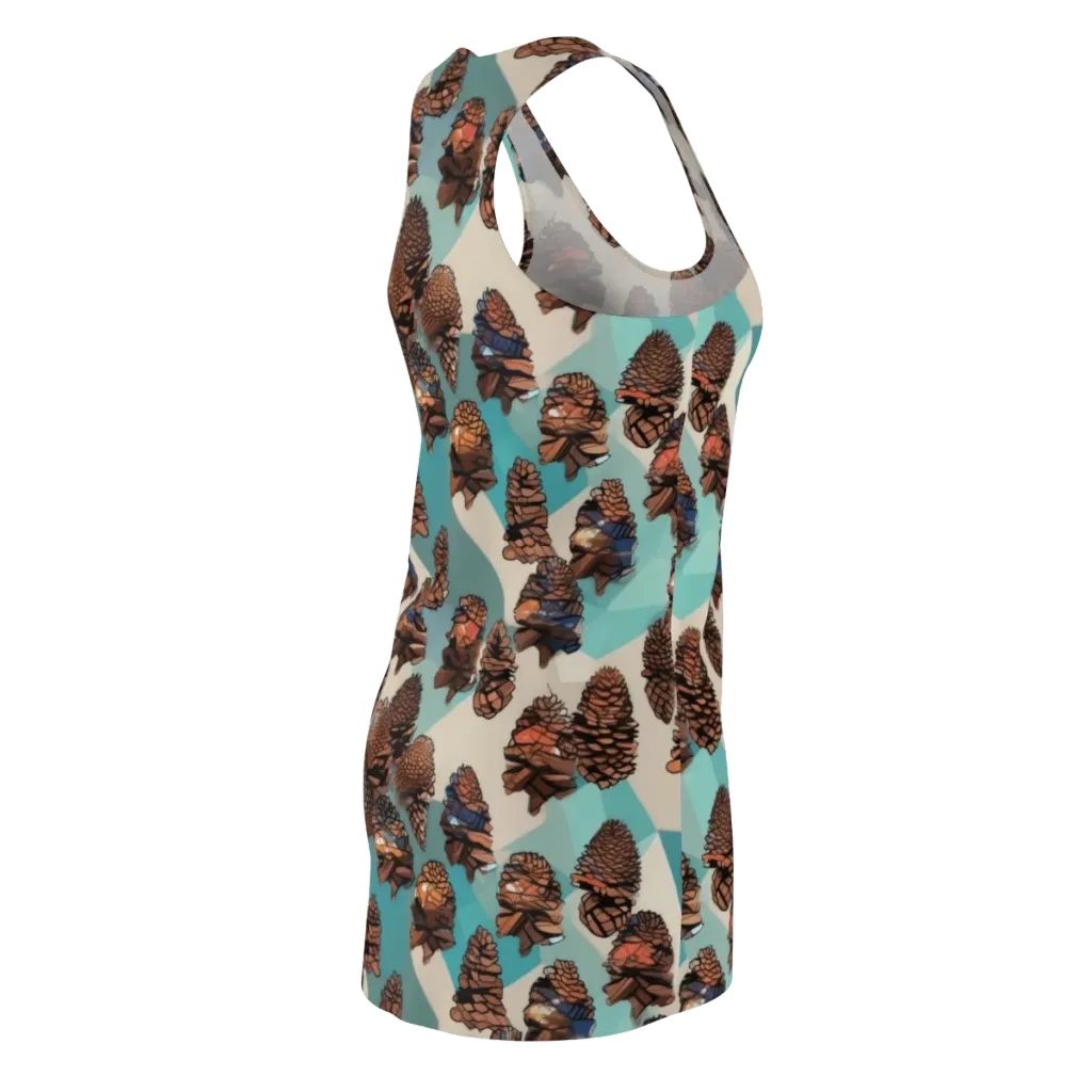 Turquoise Pinecone on Racerback Dress — Back Side
