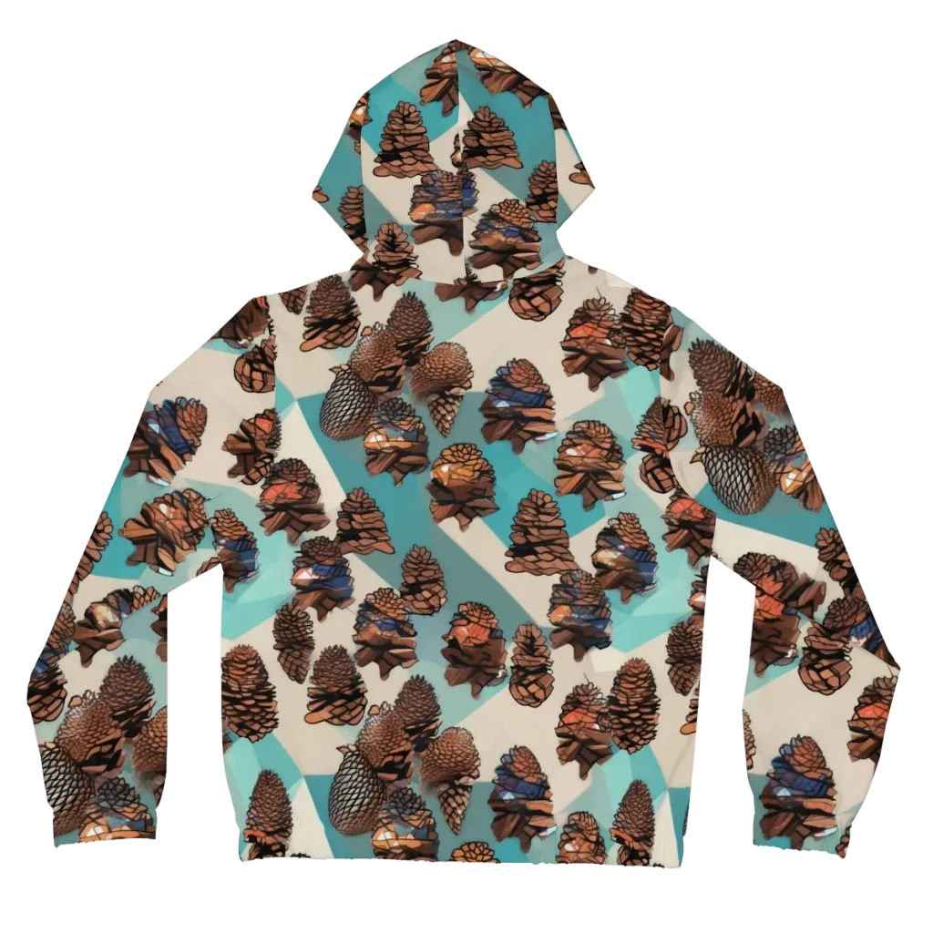 Turquoise Pinecone on Women's Full-Zip Hoodie — Back