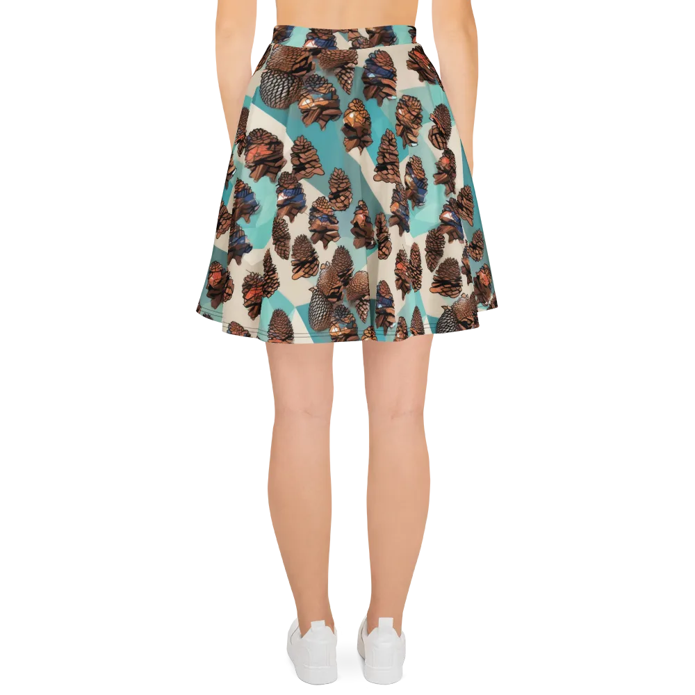 Turquoise Pinecone on Skater Skirt — Back