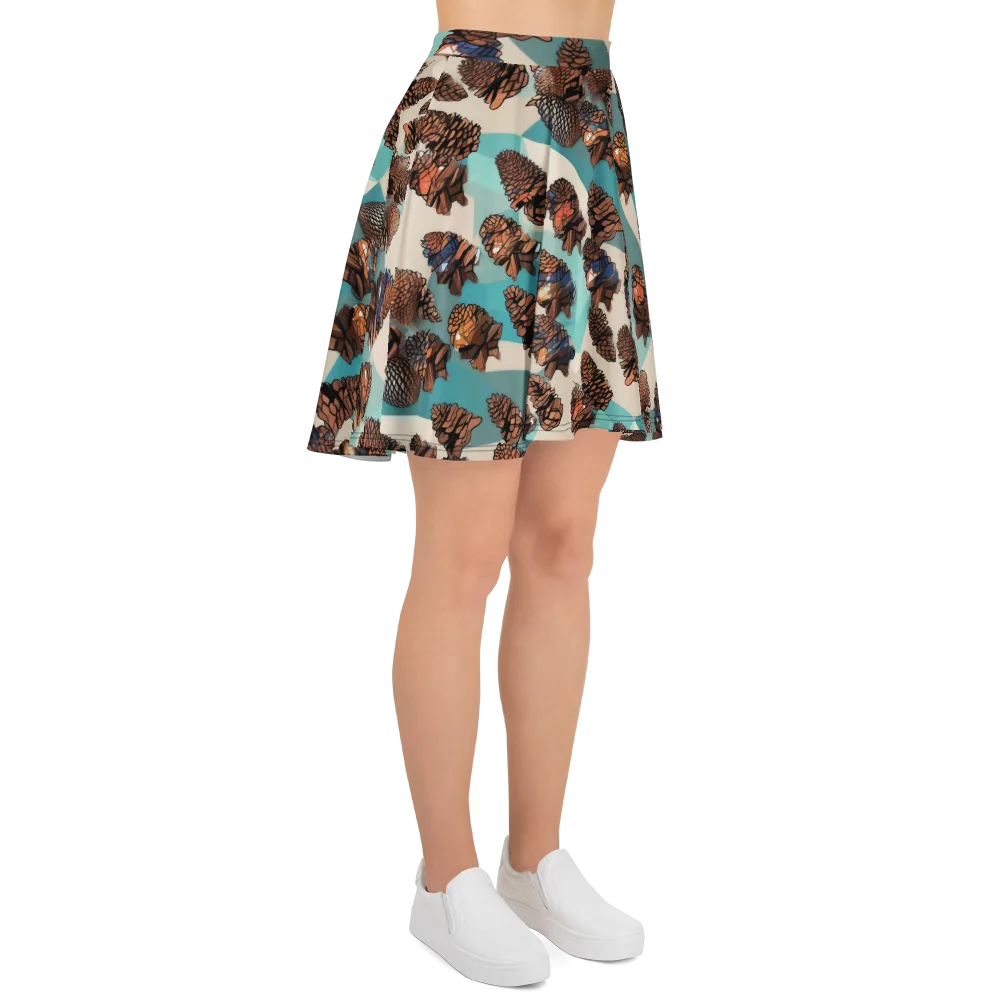 Turquoise Pinecone on Skater Skirt — Right