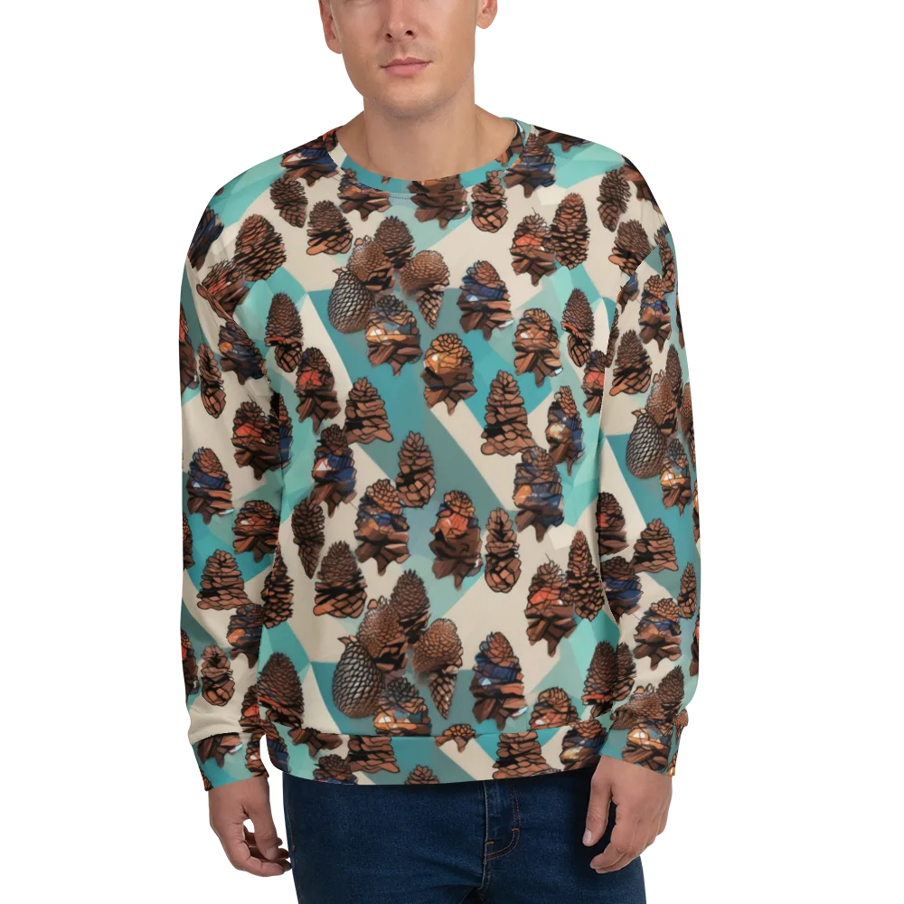 Turquoise Pinecone on Sweatshirt — Front