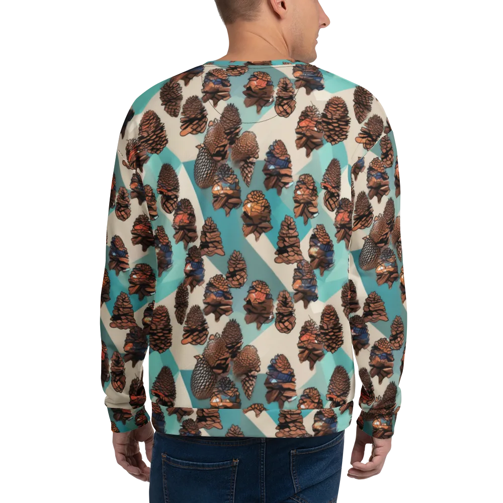 Turquoise Pinecone on Sweatshirt — Back