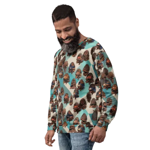 Turquoise Pinecone on a Sweatshirt