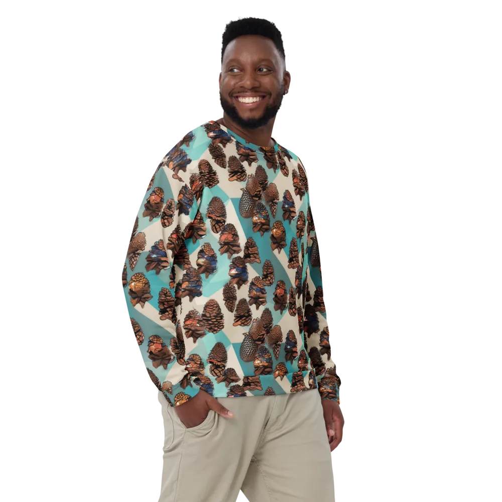 Turquoise Pinecone on Sweatshirt — Front
