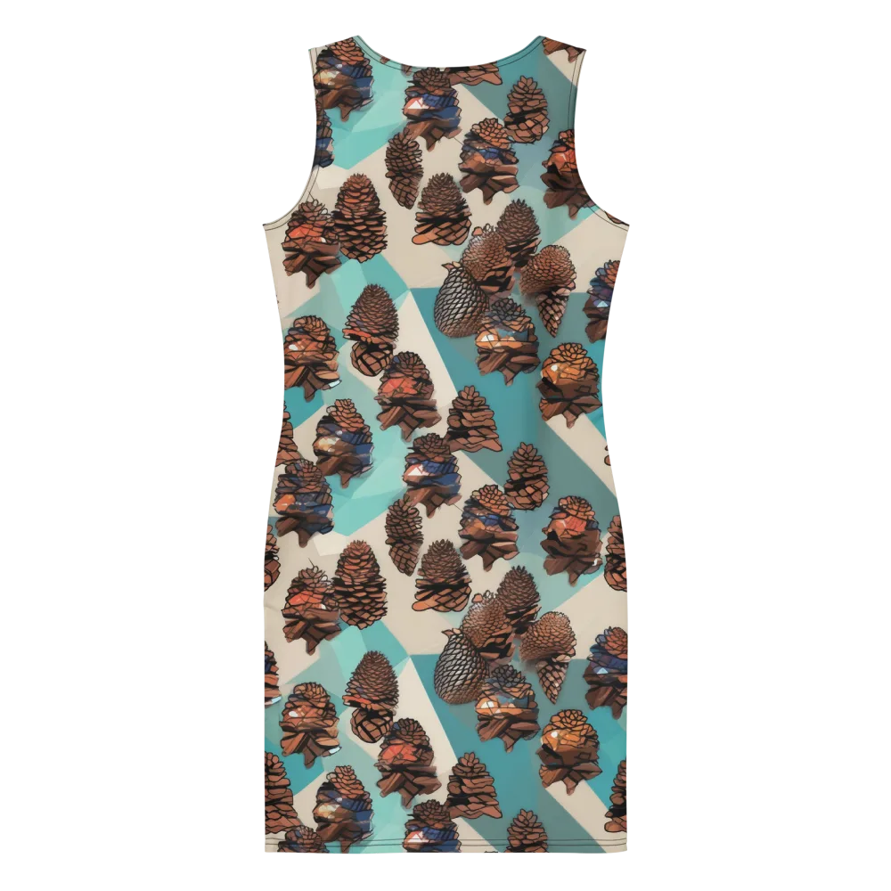 Turquoise Pinecone on Bodycon Dress — Back
