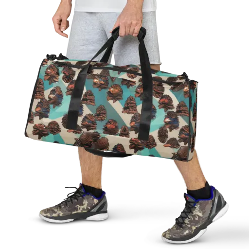 Turquoise Pinecone on a Duffle Bag