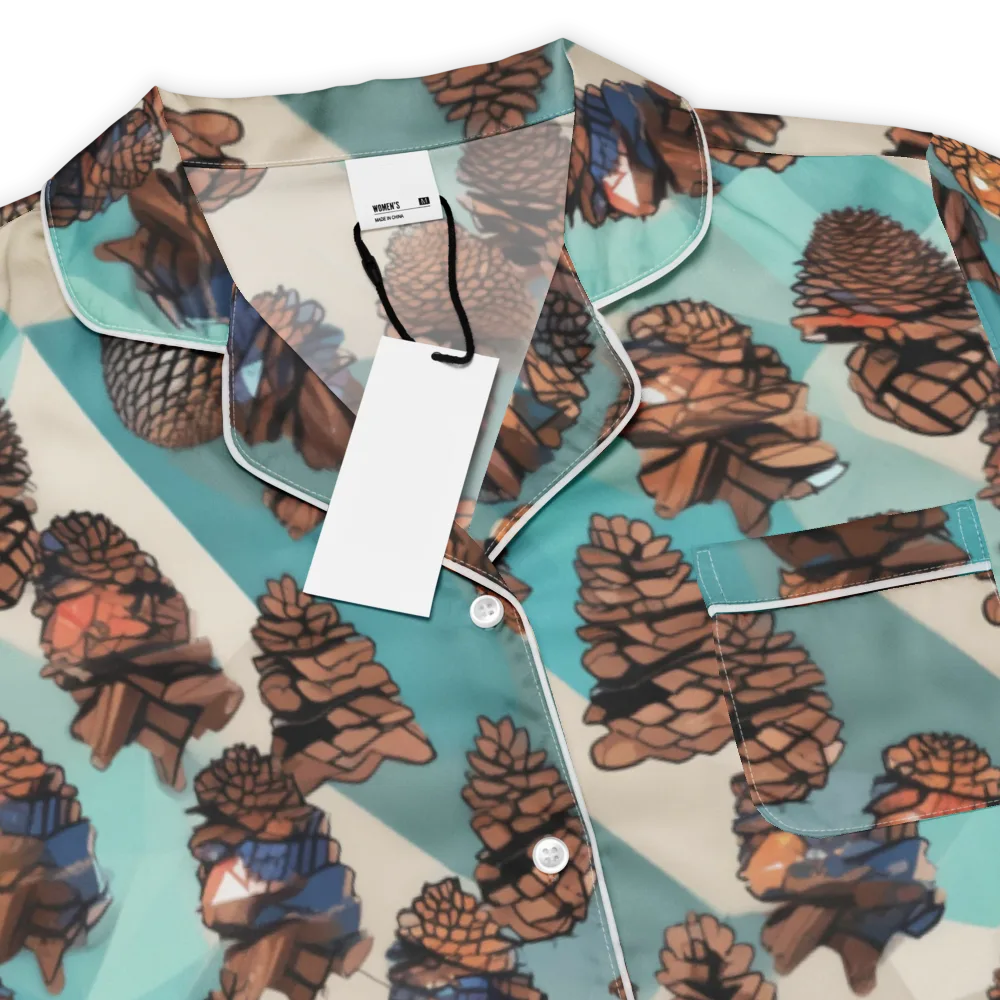 Turquoise Pinecone on Women's Short Sleeve Pajama Top — Product details