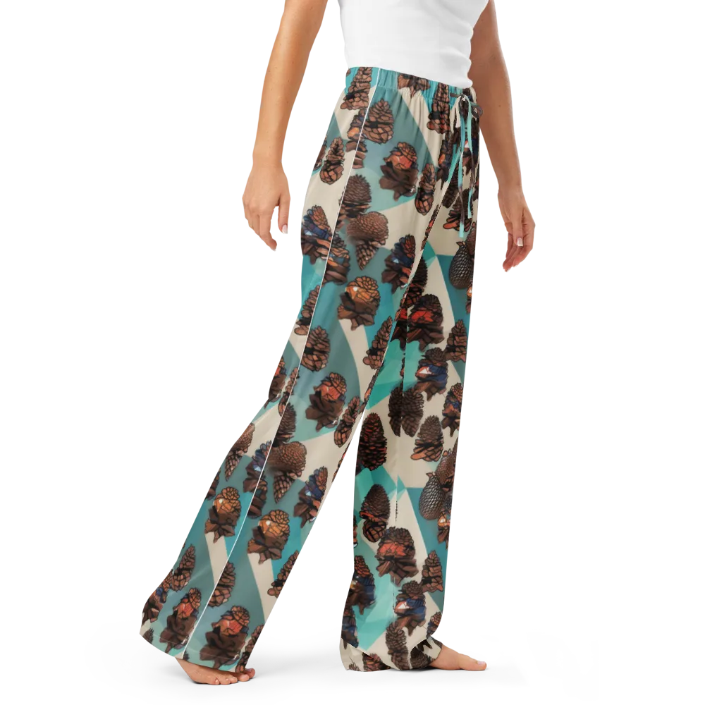Turquoise Pinecone on Women's Pajama Pants — Right Front