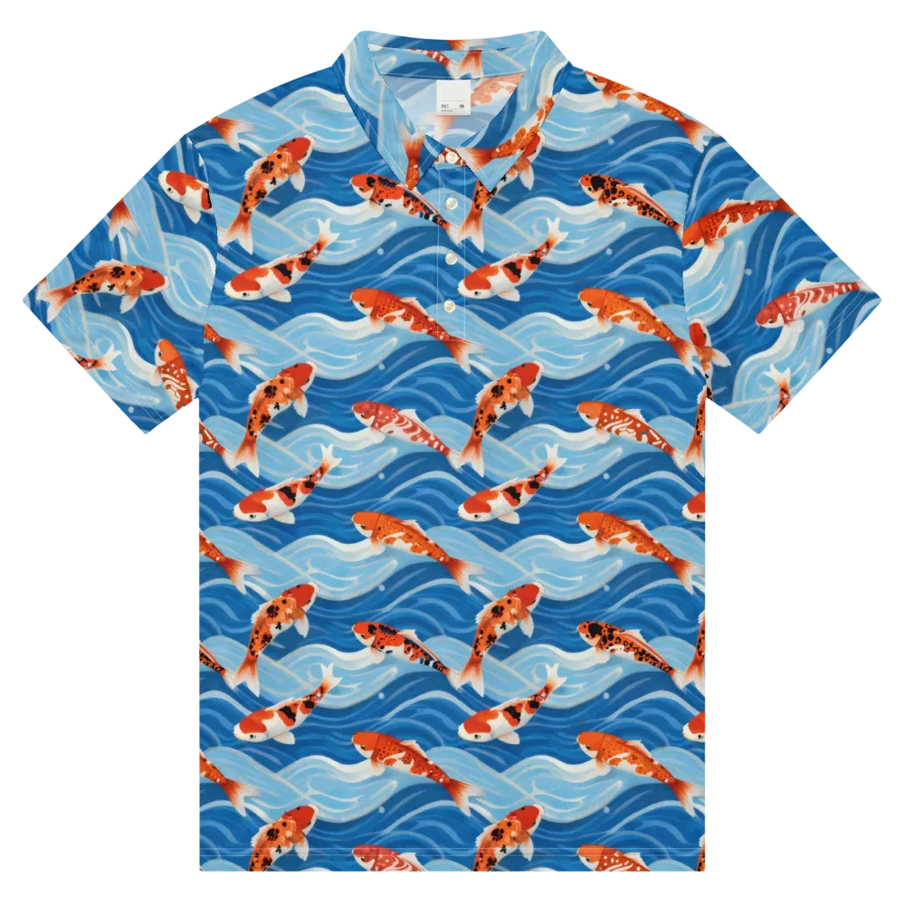 Crimson Drift on Men's Slim Fit Polo Shirt — Front