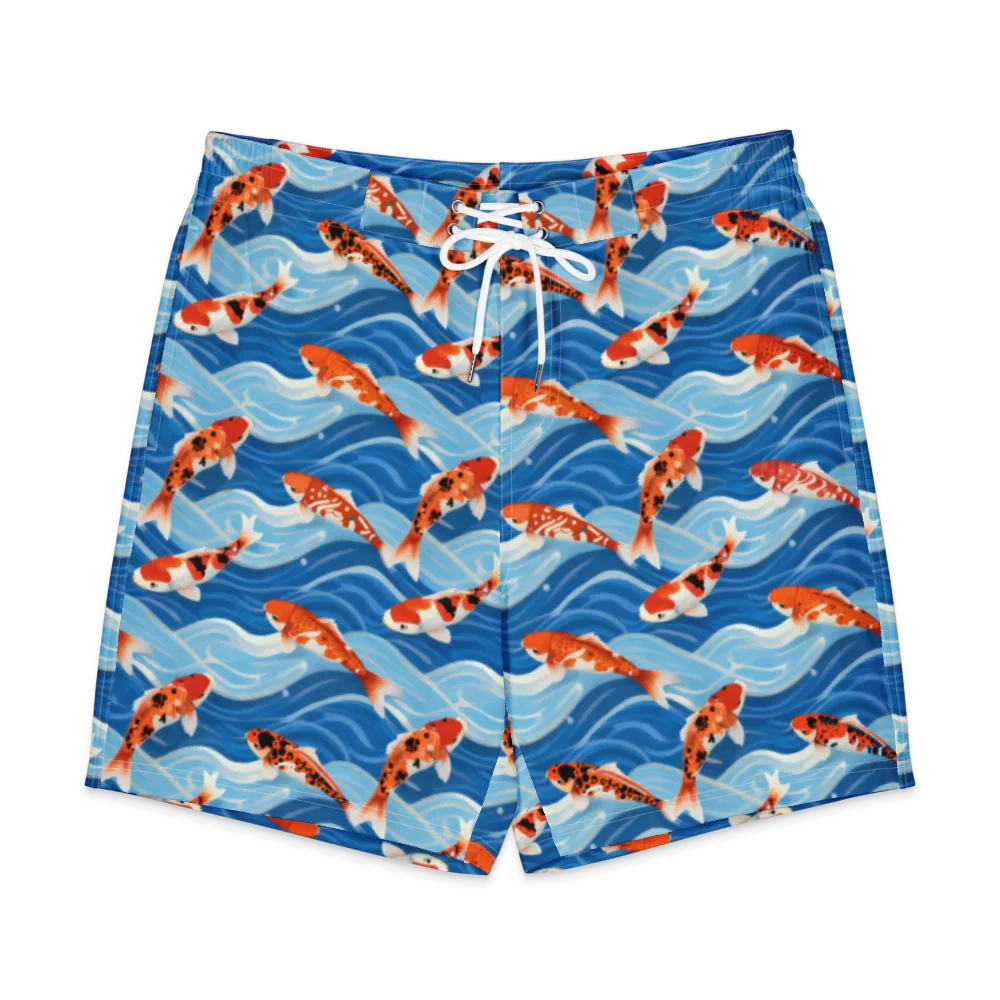Crimson Drift on Men's Board Shorts — Front