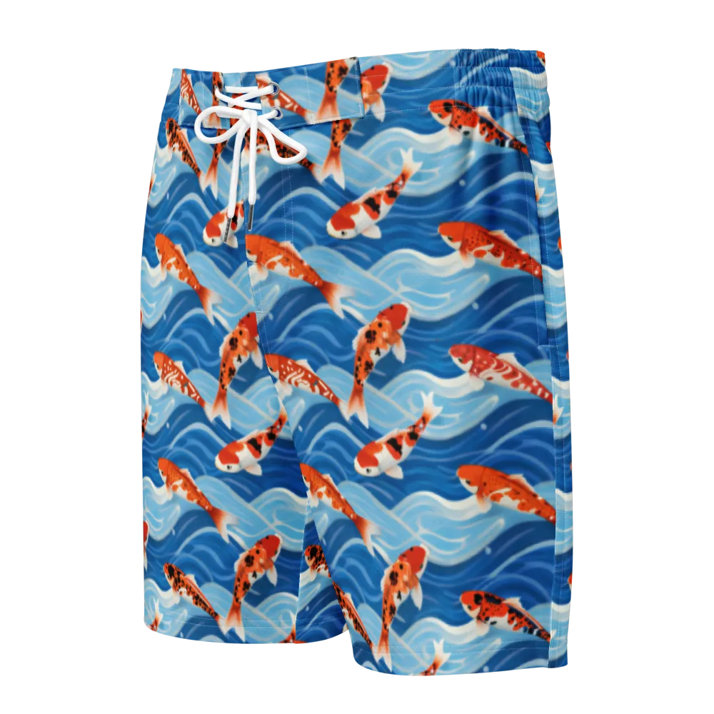 Crimson Drift on Men's Board Shorts — Front