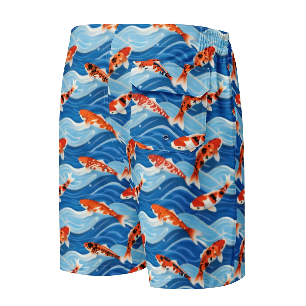 Crimson Drift on Men's Board Shorts — Back
