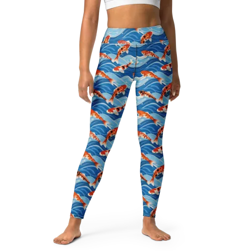 Crimson Drift on a Yoga Leggings