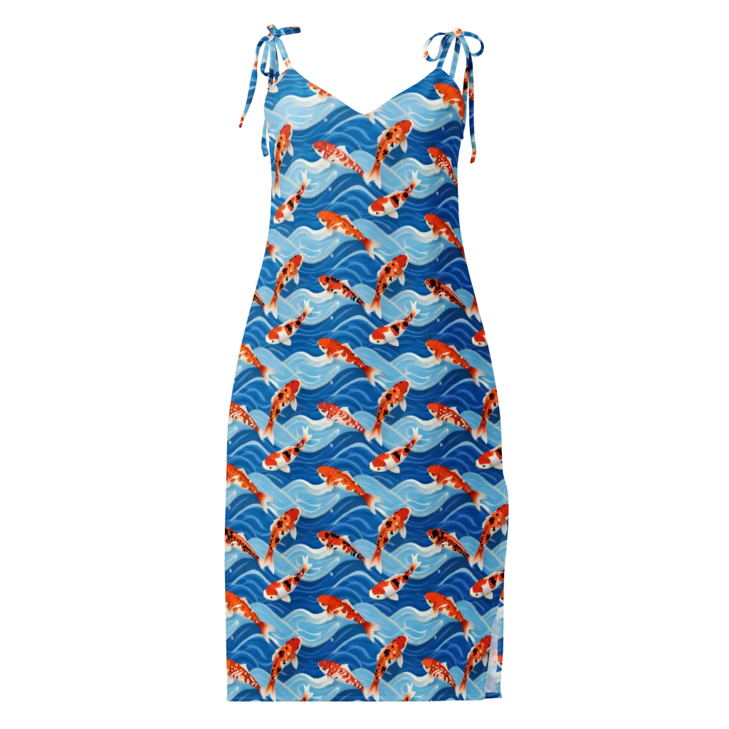 Crimson Drift on Slip Dress — Front