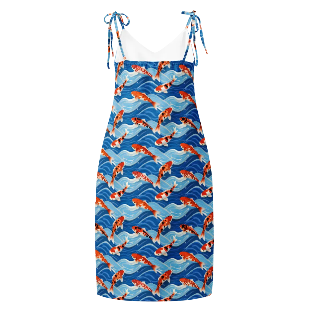Crimson Drift on Slip Dress — Back