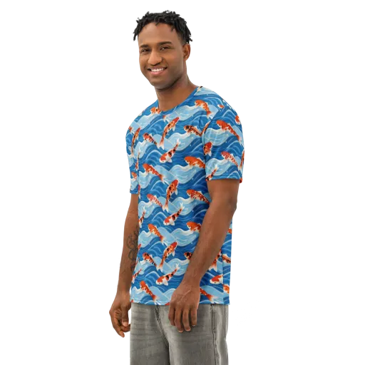 Crimson Drift on a Men's Cotton Crew Neck T-Shirt