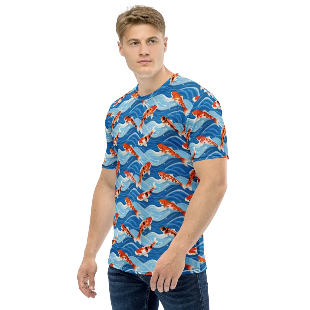 Crimson Drift on Men's Crew Neck T-Shirt — Left