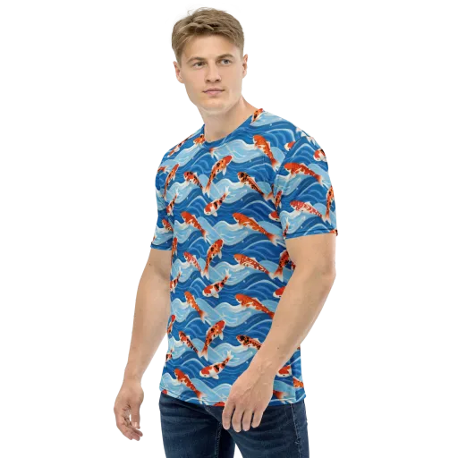 Crimson Drift on a Men's Crew Neck T-Shirt