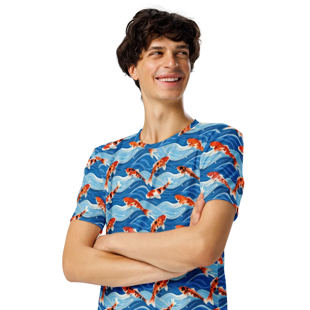 Crimson Drift on Men's Crew Neck T-Shirt — Left Front