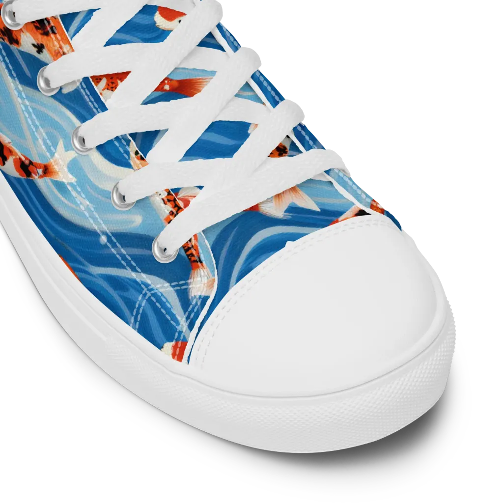 Crimson Drift on Men's High Top Canvas Shoes — Product details
