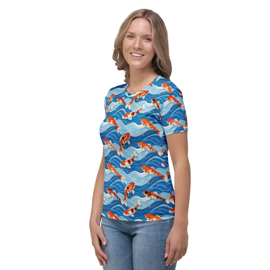 Crimson Drift on Women's Crew Neck T-Shirt — Left