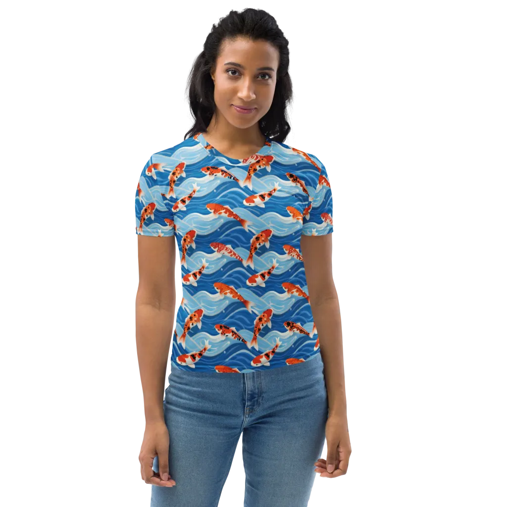 Crimson Drift on Women's Crew Neck T-Shirt — Front