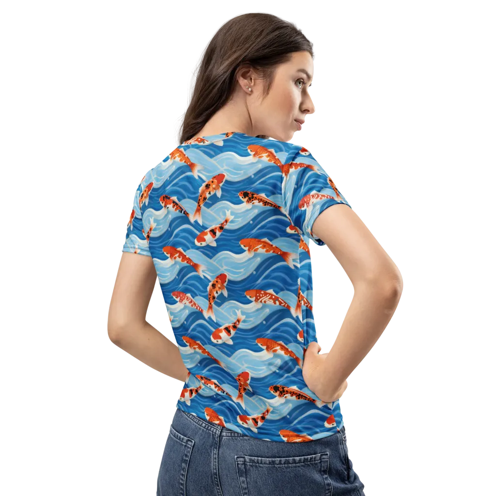 Crimson Drift on Women's Crew Neck T-Shirt — Back