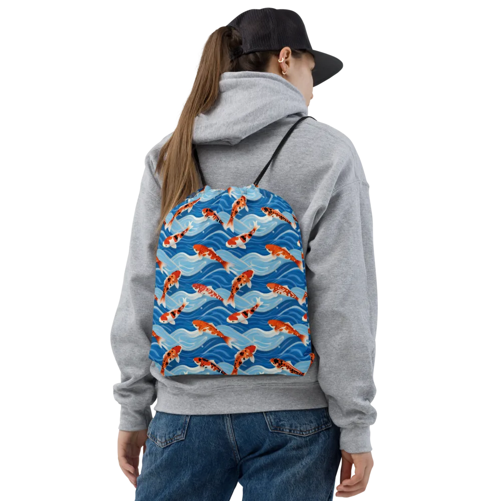 Crimson Drift on Drawstring Bag — Front