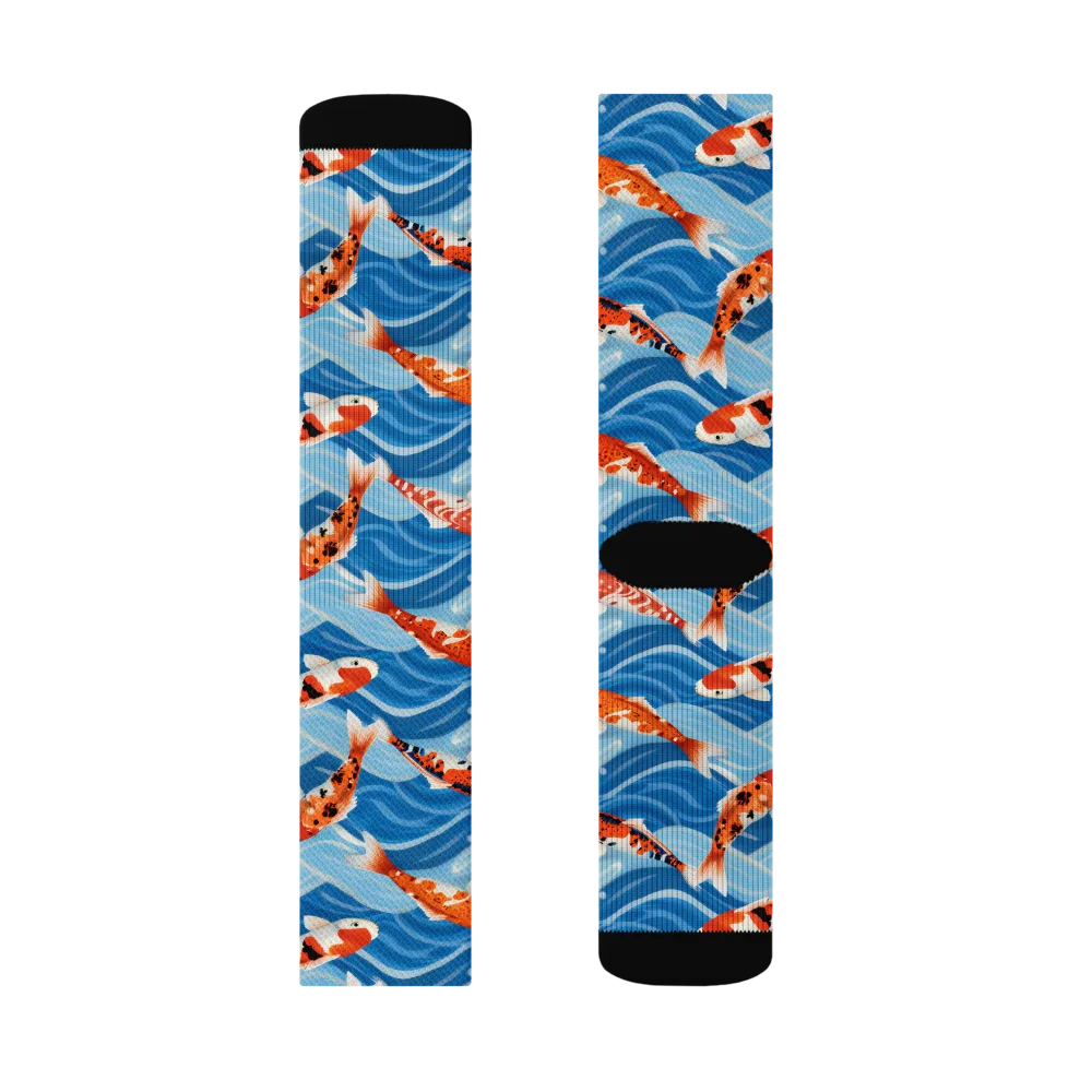 Crimson Drift on Socks — Left Sock
