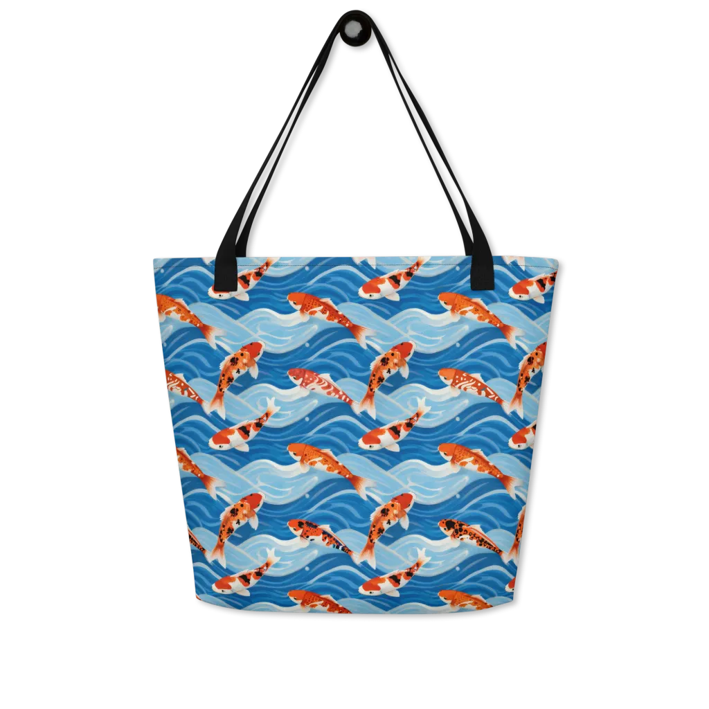 Crimson Drift on Large Tote Bag W/ Pocket — Front