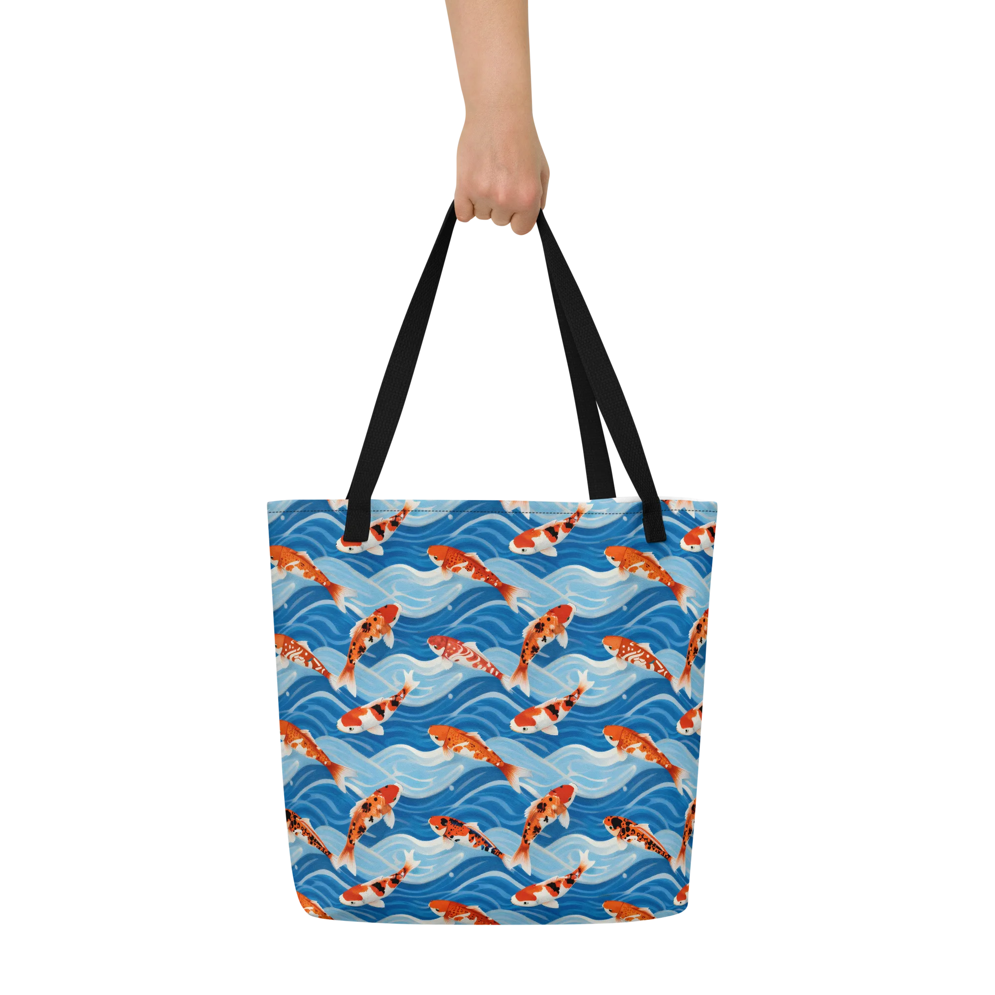 Crimson Drift on Large Tote Bag W/ Pocket — Front